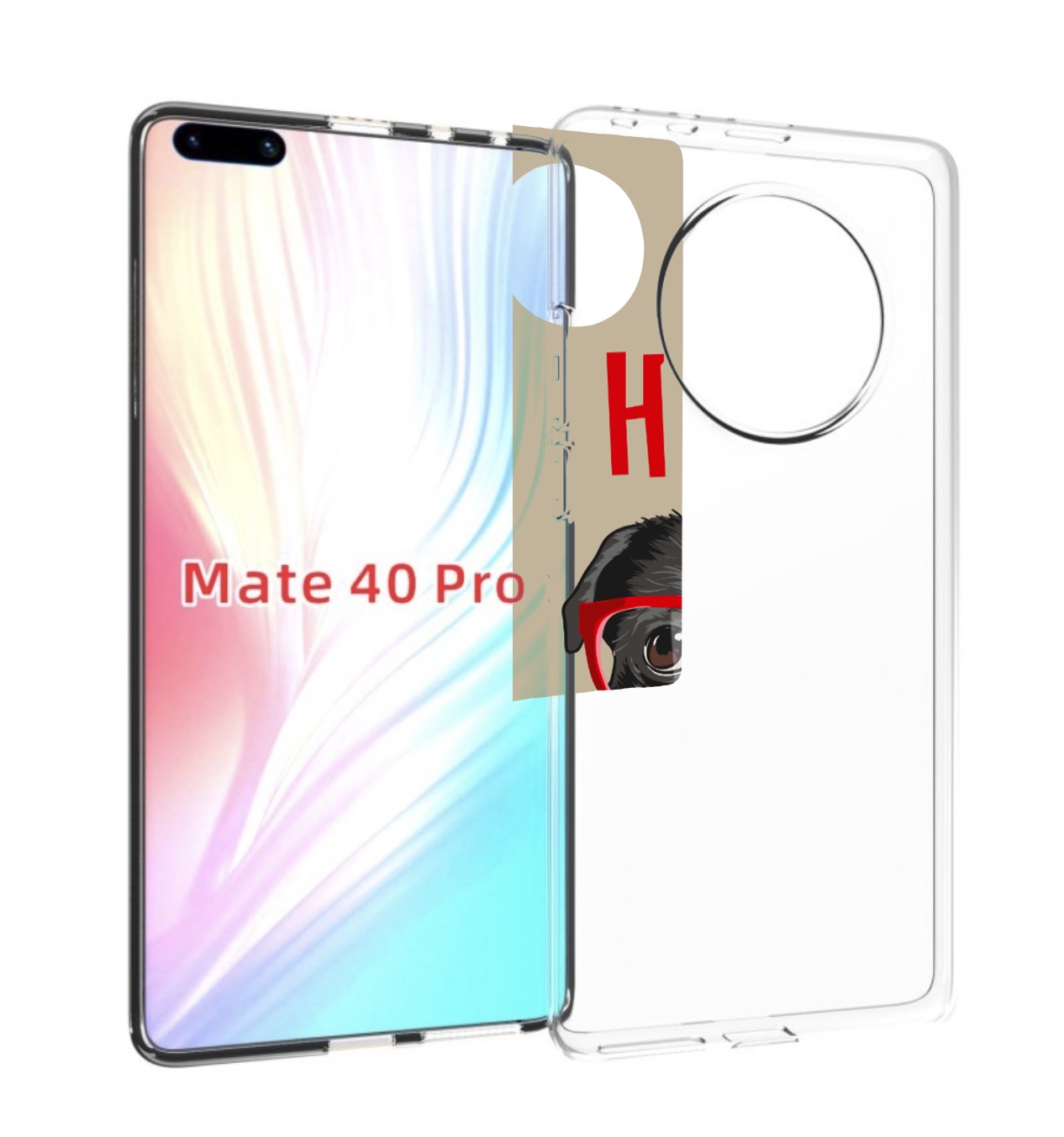 

Чехол MyPads Герой-PUG для Huawei Mate 40 Pro (NOH-NX9), Прозрачный, Tocco