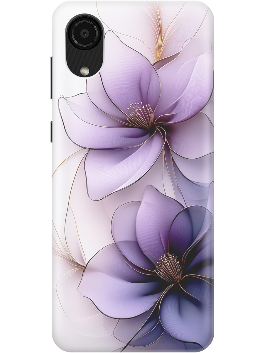 

Силиконовый чехол на Samsung Galaxy A03 Core с принтом "Сиреневые цветы", Прозрачный;белый;серый;фиолетовый, 735001221