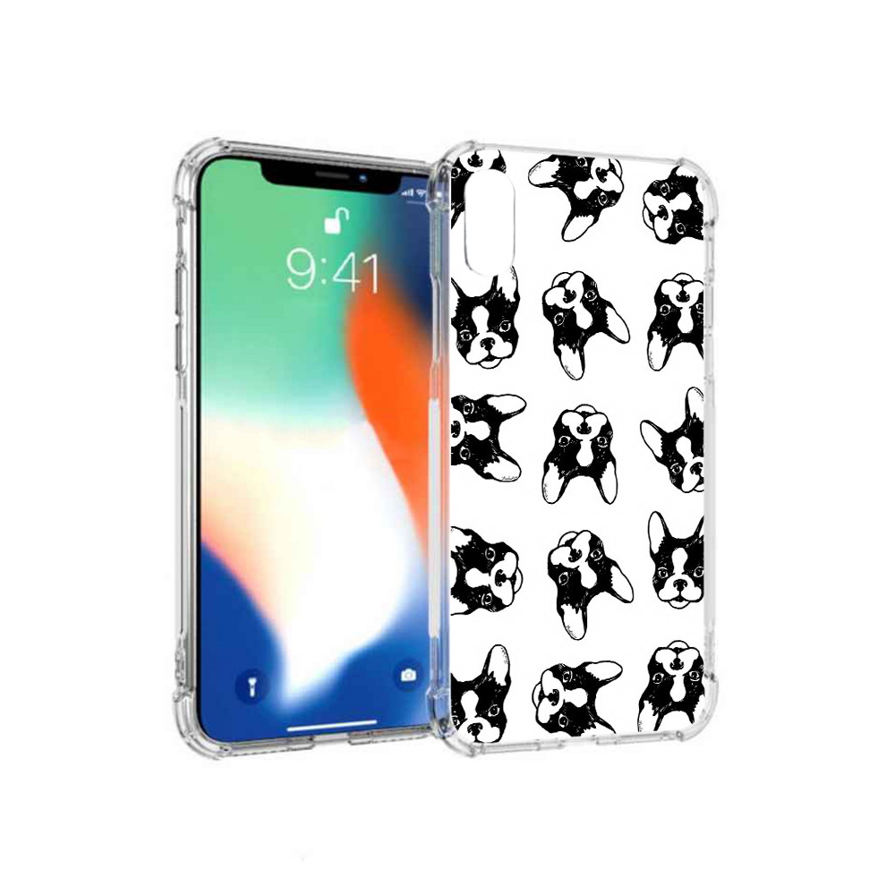 

Чехол MyPads Tocco для Apple iPhone XS Max черно белые собачки (PT117540.614.683), Прозрачный, Tocco
