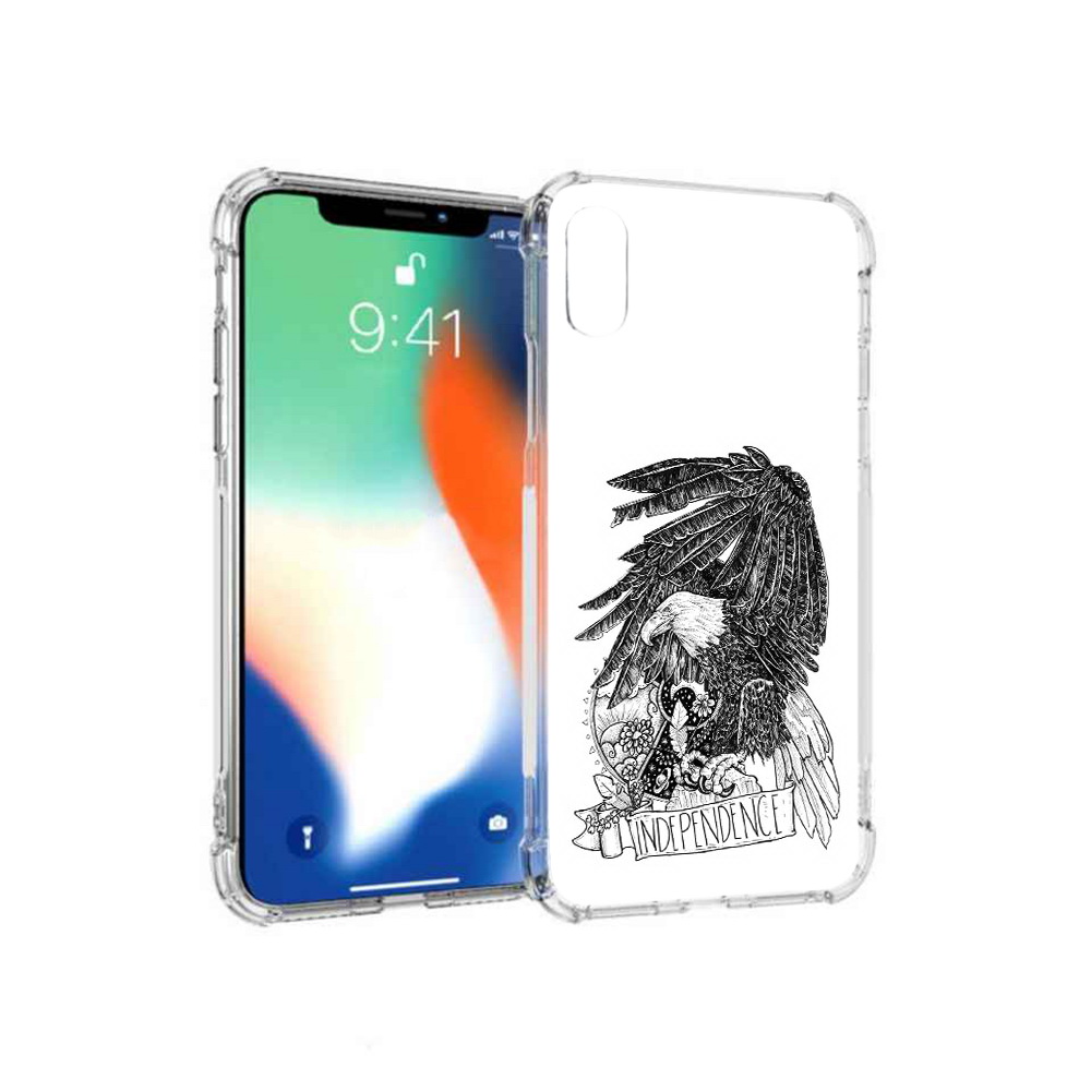 

Чехол MyPads Tocco для Apple iPhone XS Max черно белый сокол (PT117540.614.688), Прозрачный, Tocco