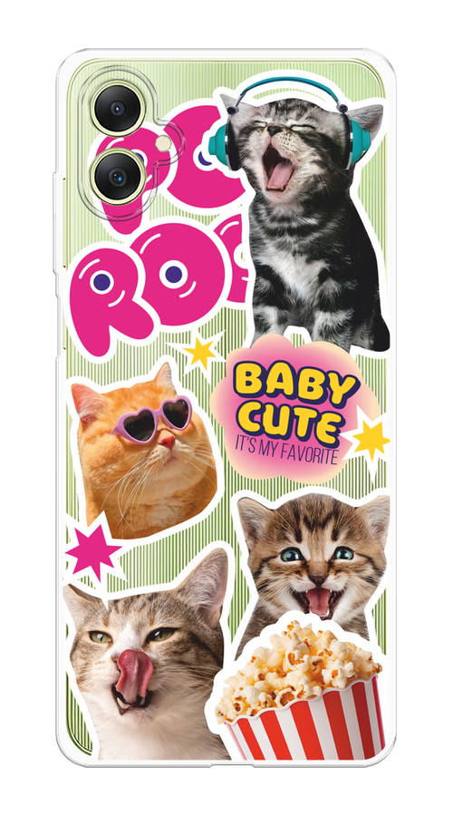 

Чехол на Samsung Galaxy A06 "Popcorn cats", Серый;коричневый;розовый, 2110150-1