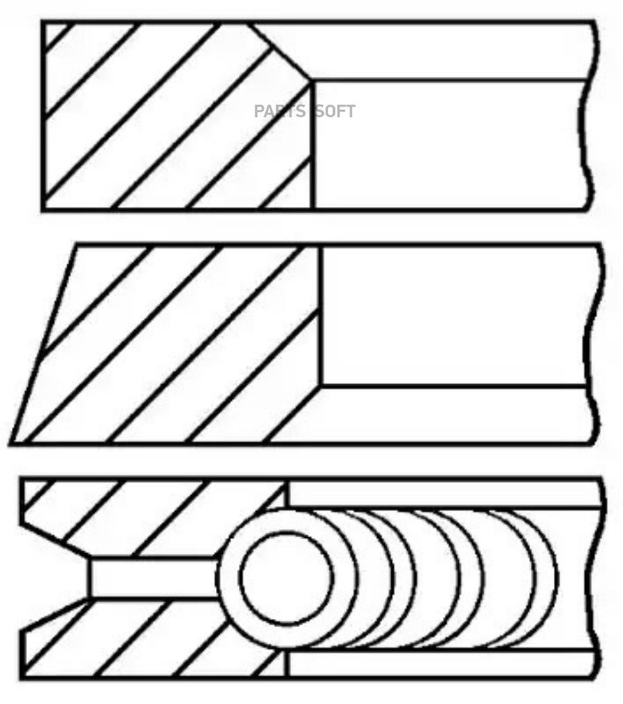 GOETZE 08-336600-00 к-кт поршневых колец 1шт