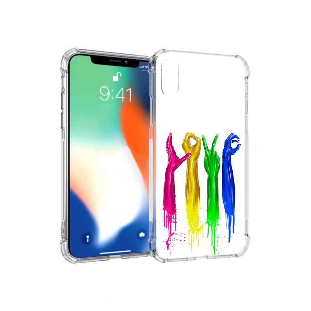 

Чехол MyPads Tocco для Apple iPhone XS Max яркие руки love (PT117540.614.707), Прозрачный, Tocco