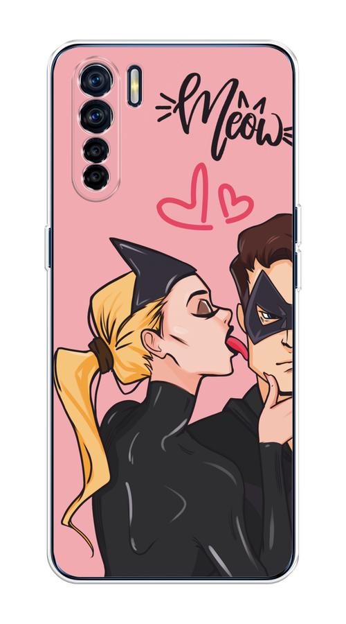 

Чехол Awog на Oppo A91/Reno 3 "Kiss of Cat Woman", Розовый;черный;бежевый, 254250-1