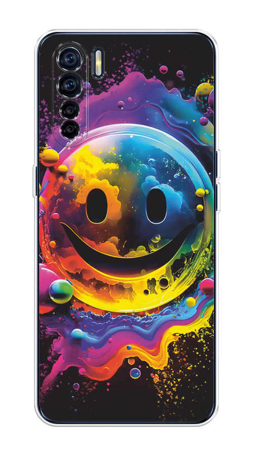 

Чехол Awog на Oppo A91/Reno 3 "Кислотный смайл", Фиолетовый;желтый;синий, 254250-1