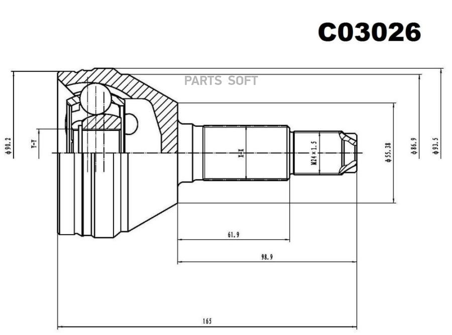 SANGSIN BRAKE ШРУС внешний передний SANGSIN BRAKE C03026