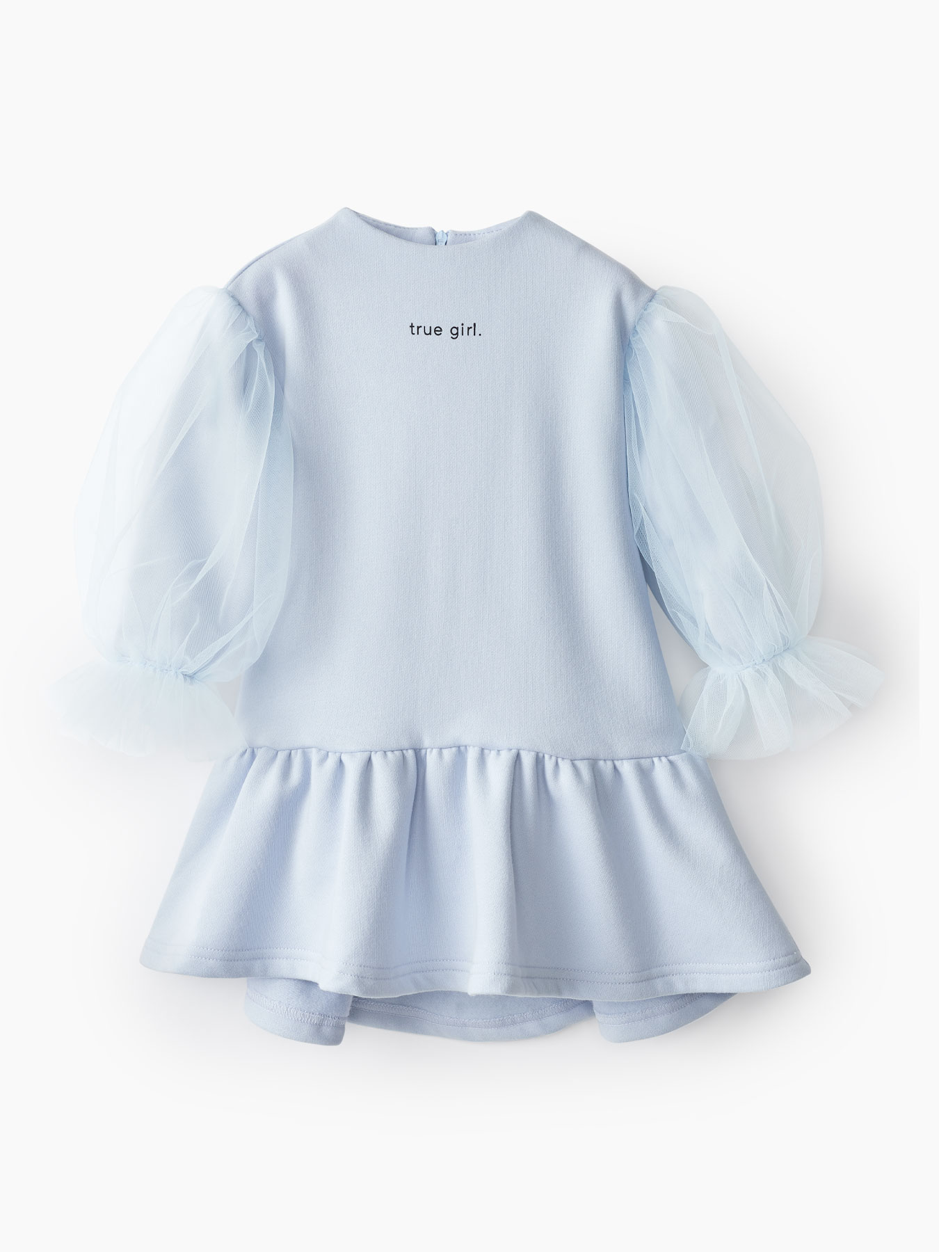 фото Платье с пышными рукавами (light blue, 104) happy baby голубой 104