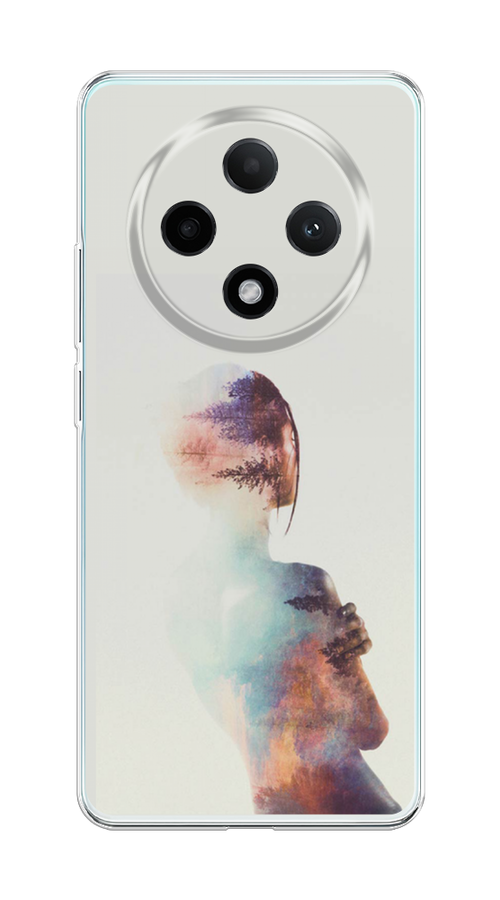 

Чехол на Oppo A3 Pro 5G "Девушка-лес", Розовый;голубой;серый, 2517950-1