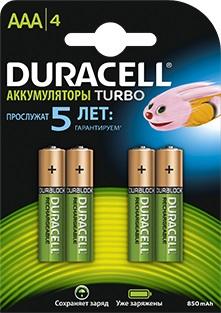 фото Аккумулятор duracell rechargeable hr03-4bl aaa nimh 900mah (4шт) undefined