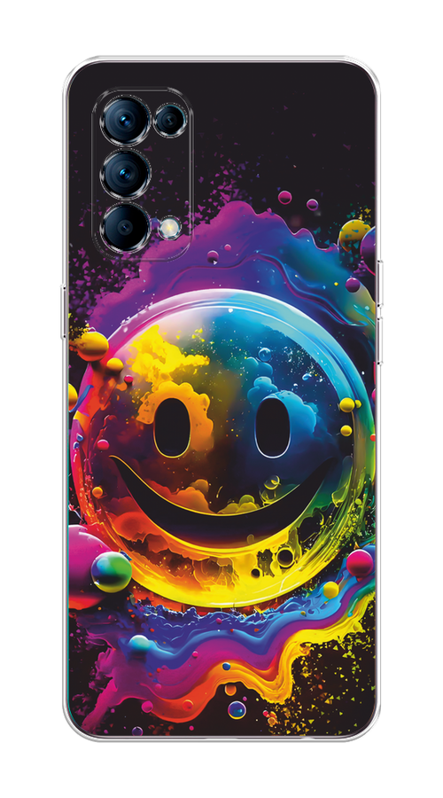

Чехол Awog на Oppo Reno 5 "Кислотный смайл", Фиолетовый;желтый;синий, 255250-1
