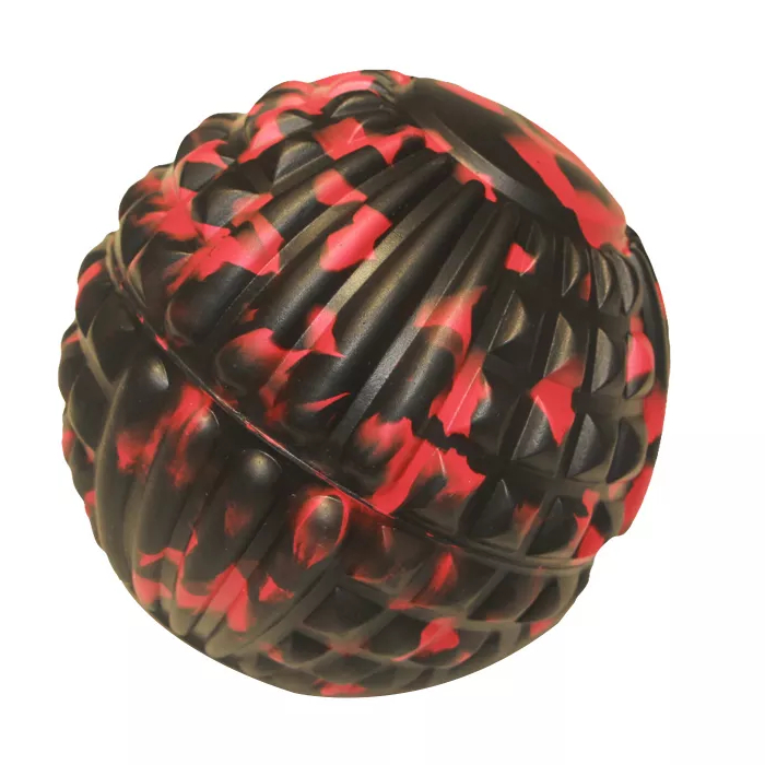 фото Шарик массажный coneli striated 12,5 см черный с красным