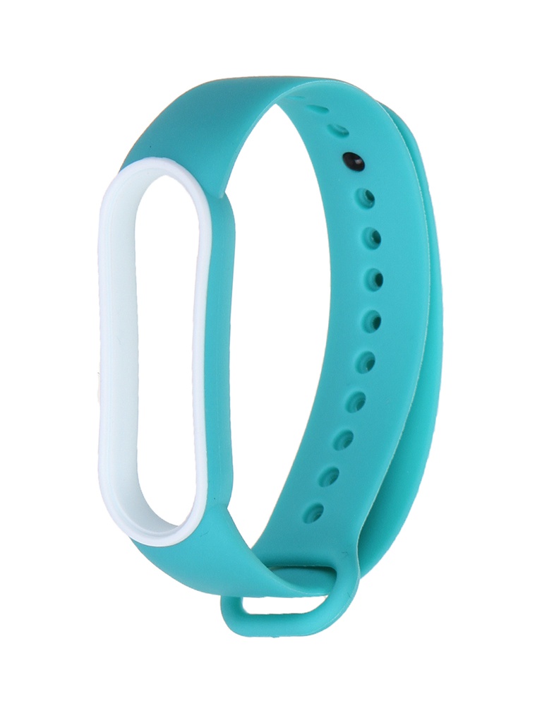 Ремешок Zibelino для Mi Band 5/6 Silicone Green-White ZBS-XIMB5-GRN-W