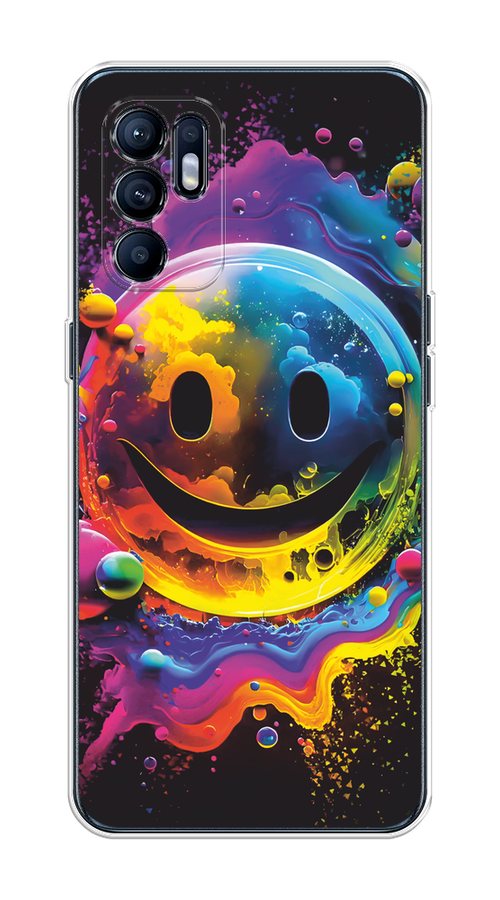 

Чехол Awog на Oppo Reno 6 4G "Кислотный смайл", Фиолетовый;желтый;синий, 257850-1