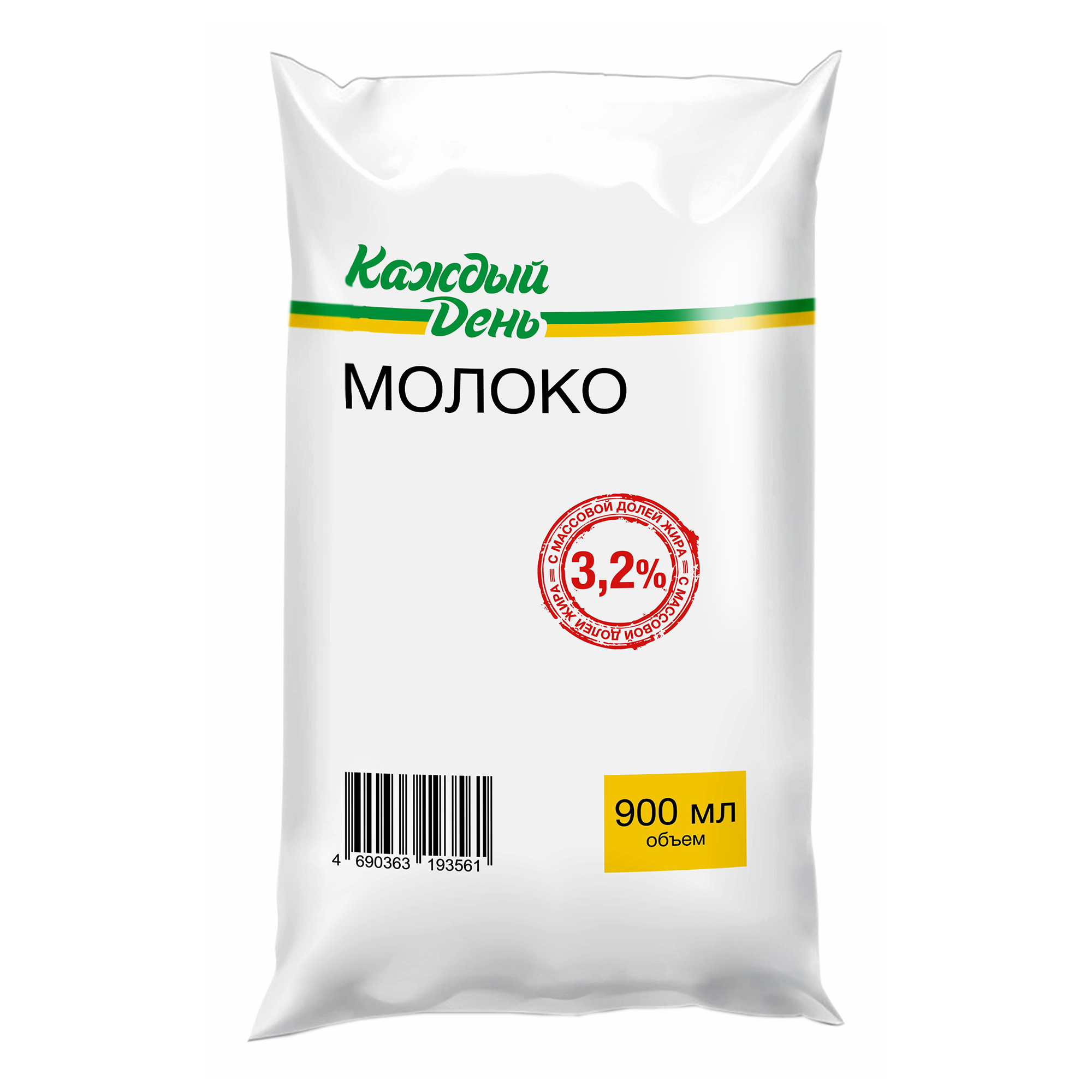 

Молоко 3,2% пастеризованное 900 мл Каждый День БЗМЖ