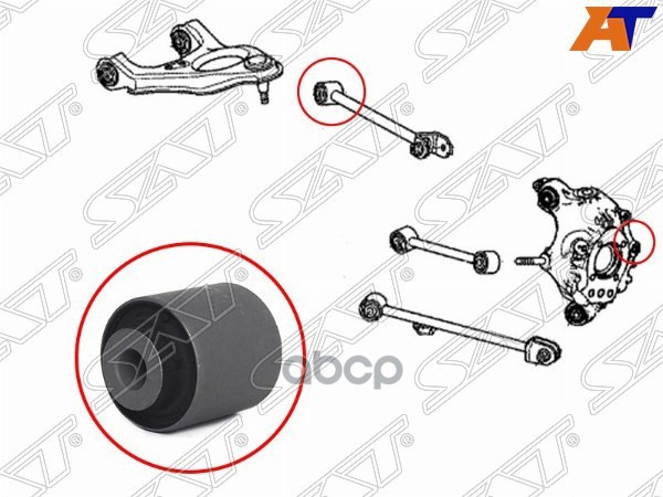 

SAT ST-52355-TA0-J00B Сайлентблок задней верхней поперечной тяги HONDA ACCORD 08- LH=RH 1ш