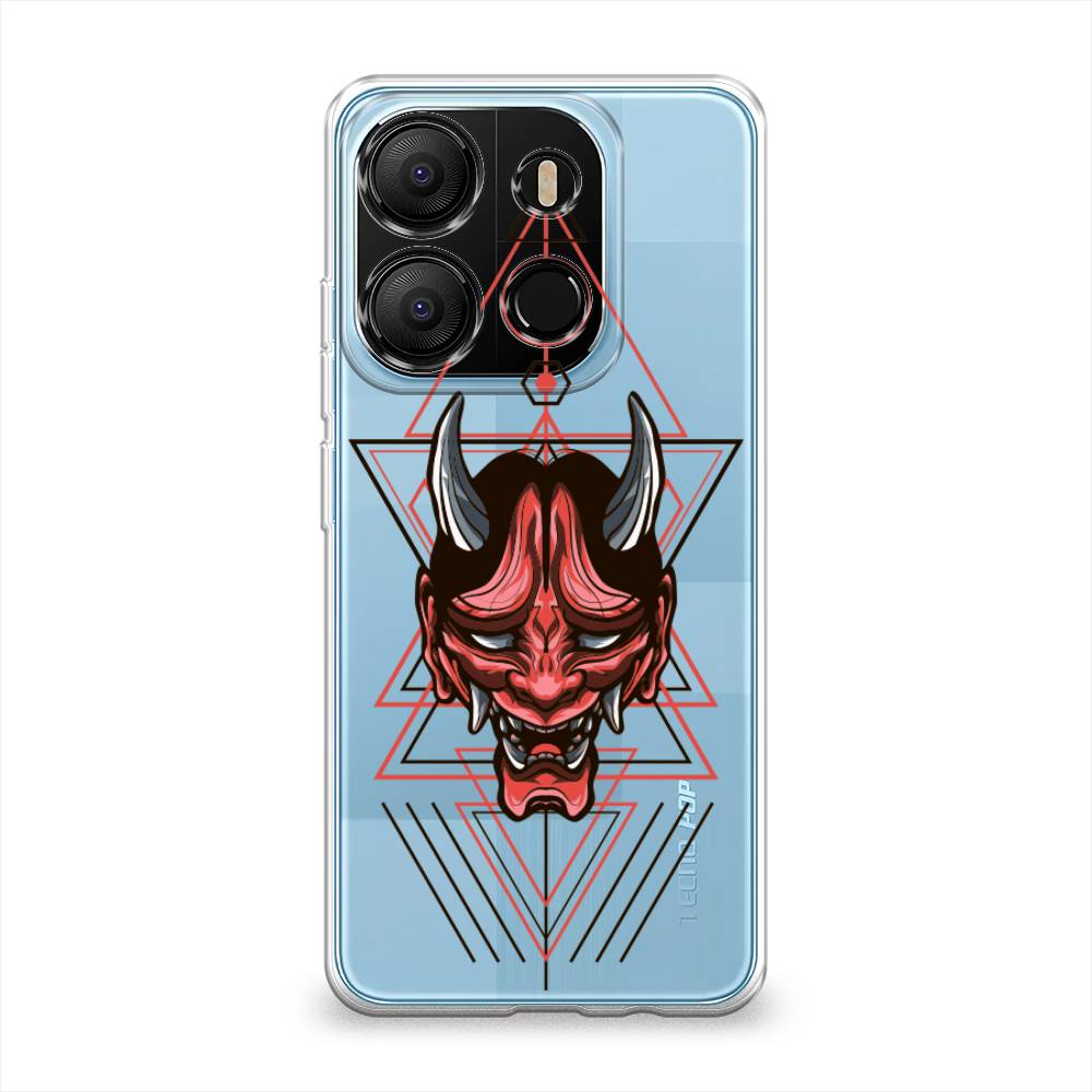 

Чехол на Tecno Pop 7 "Hanya Oni mask", Серый;красный;черный, 303850-4