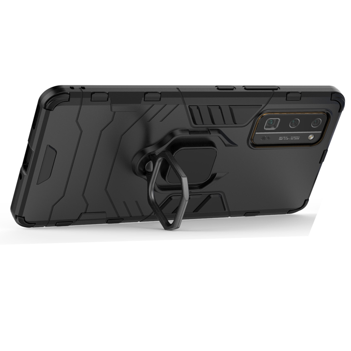 фото Противоударный чехол с кольцом panther case для honor 30 pro (черный) black panther