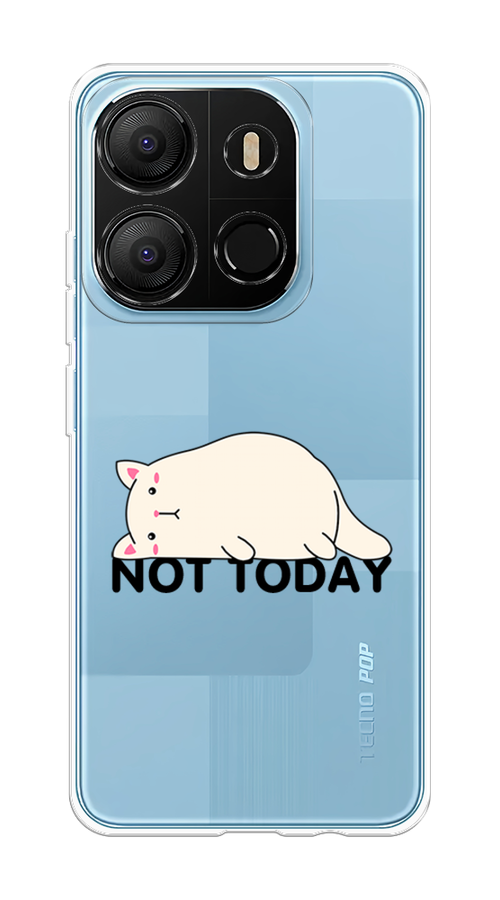

Чехол на Tecno Pop 7 "Cat not today", Белый;розовый;черный, 303850-1