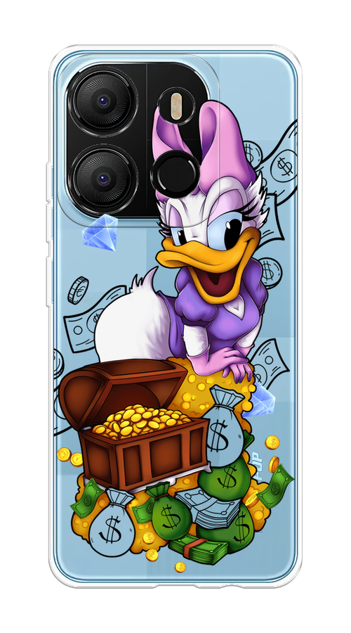 

Чехол на Tecno Pop 7 "Rich Daisy Duck", Коричневый;белый;фиолетовый, 303850-6