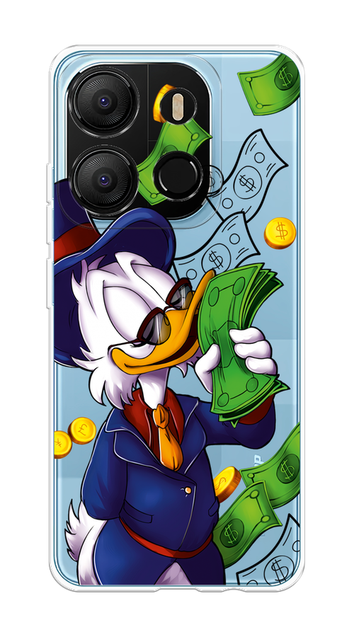 

Чехол на Tecno Pop 7 "Scrooge McDuck with Money", Синий;зеленый;белый, 303850-6