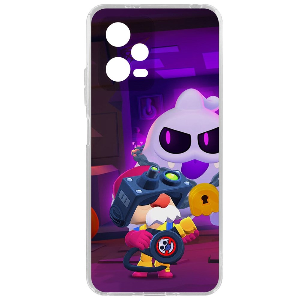 

Чехол-накладка Brawl Stars-Охотник за Скуиками Гэйл для Xiaomi Poco X5, Прозрачный