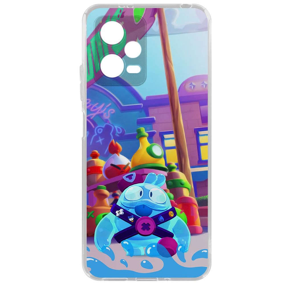 

Чехол-накладка Brawl Stars-Скуик для Xiaomi Poco X5, Прозрачный