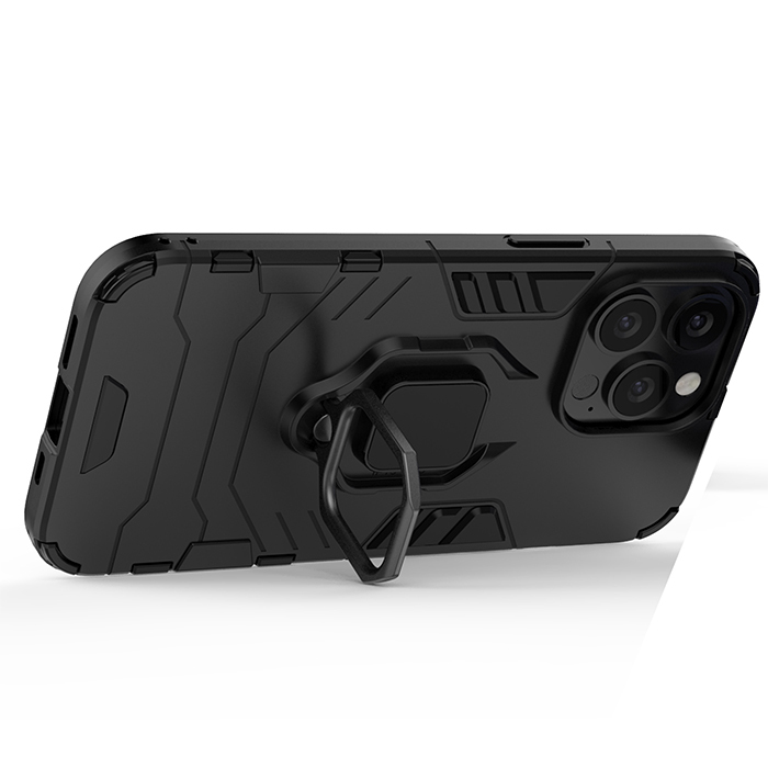 фото Противоударный чехол с кольцом panther case для iphone 13 pro (черный) black panther