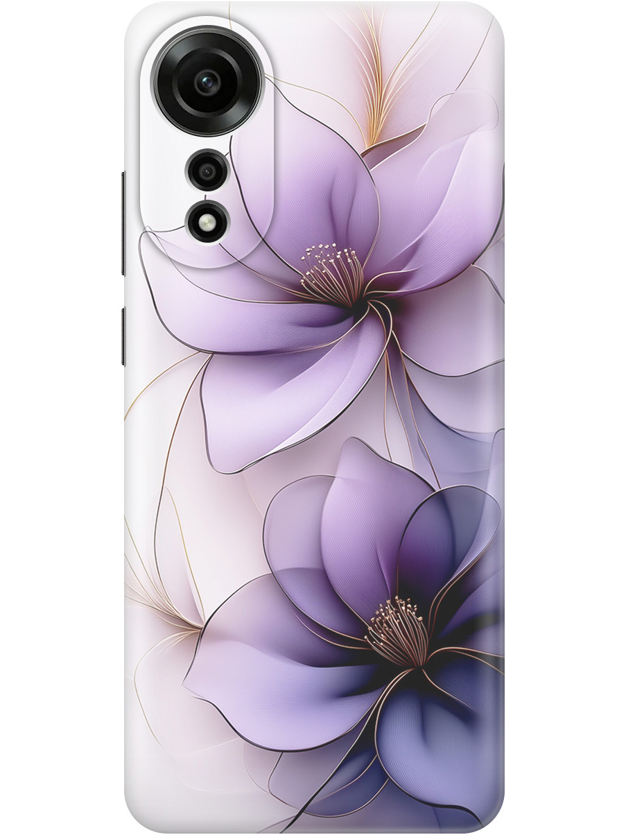 

Силиконовый чехол на Oppo A78 4G с принтом "Сиреневые цветы", Прозрачный;белый;серый;фиолетовый, 782630021