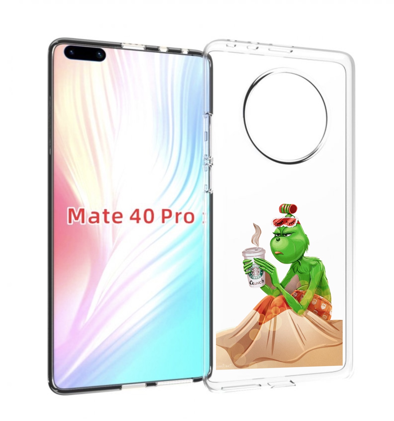 

Чехол MyPads Гринч-в-платье для Huawei Mate 40 Pro (NOH-NX9), Прозрачный, Tocco