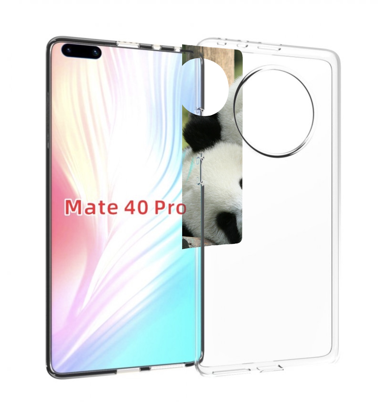 

Чехол MyPads Две-панды для Huawei Mate 40 Pro (NOH-NX9), Прозрачный, Tocco