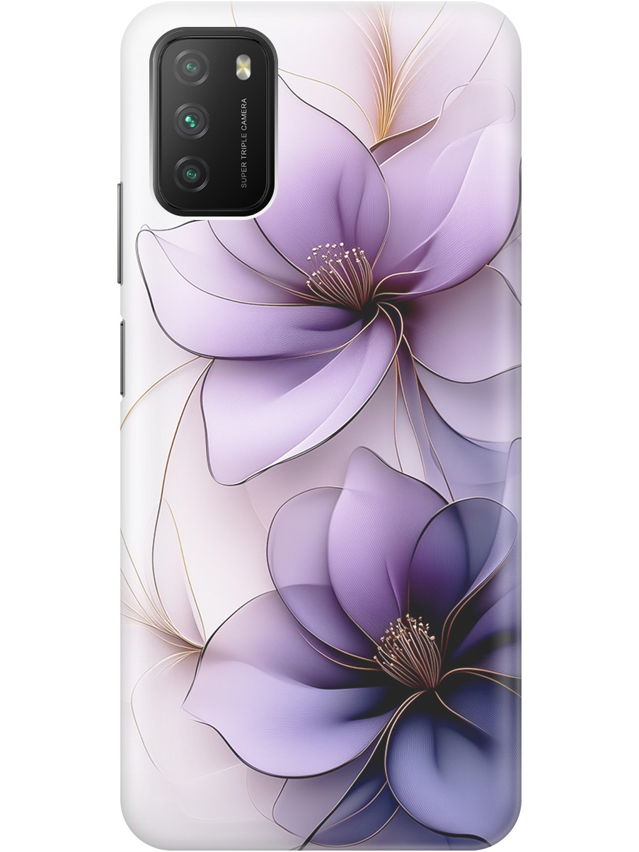 

Силиконовый чехол на Xiaomi Redmi 9T / Poco M3 с принтом "Сиреневые цветы", Прозрачный;белый;серый;фиолетовый, 724142721