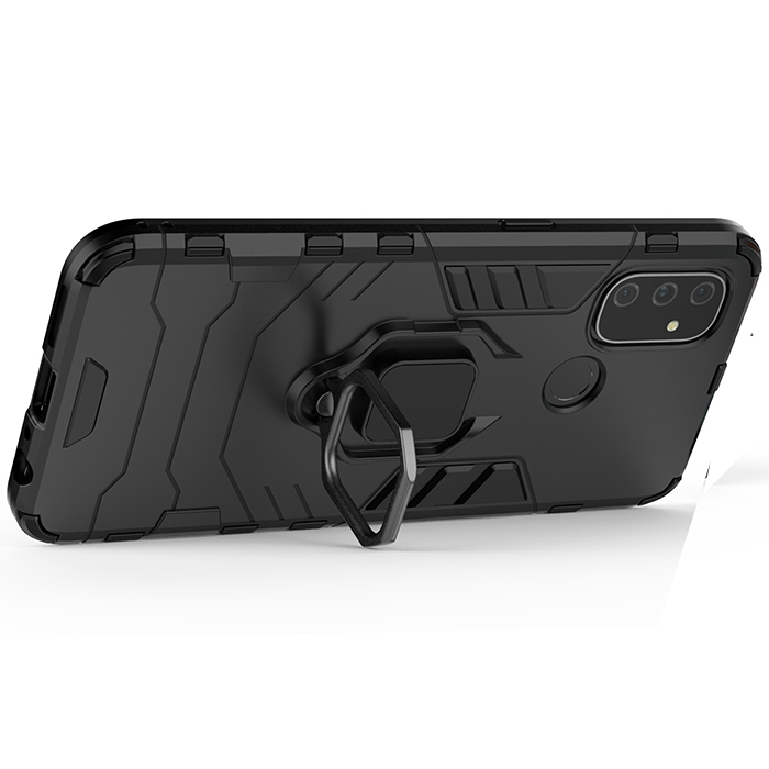 фото Противоударный чехол с кольцом panther case для oneplus nord n100 (черный) black panther