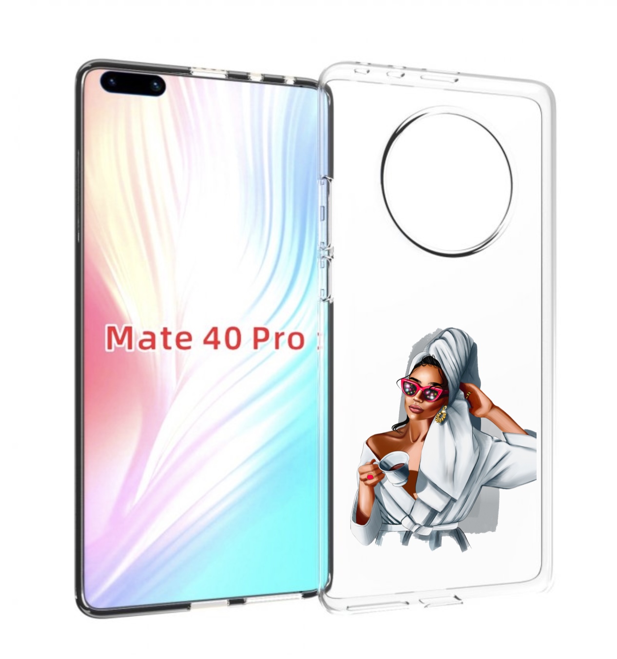 Чехол MyPads Девушка в белом халате женский для Huawei Mate 40 Pro (NOH-NX9)