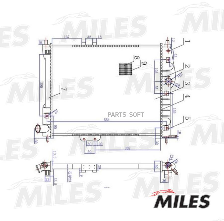 

MILES Радиатор охлаждения CHEVROLET LANOS 1.5/1.6 M/T -A/C 97-