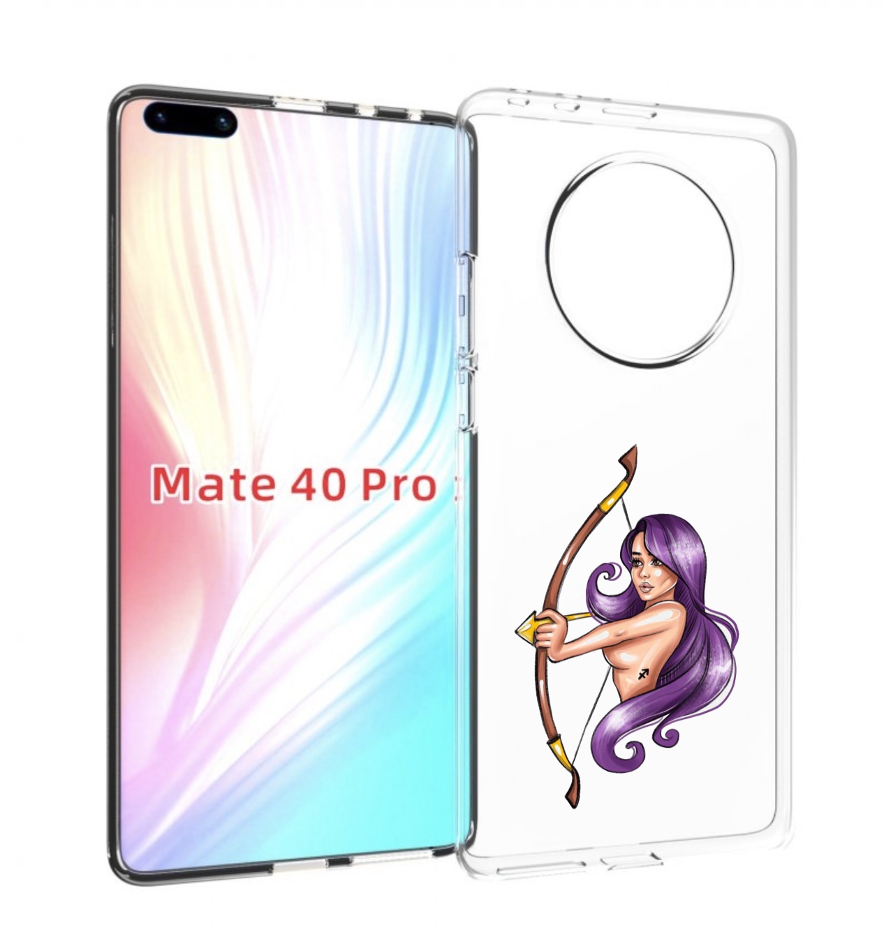 

Чехол MyPads Девушка-Стрелец женский для Huawei Mate 40 Pro (NOH-NX9), Прозрачный, Tocco