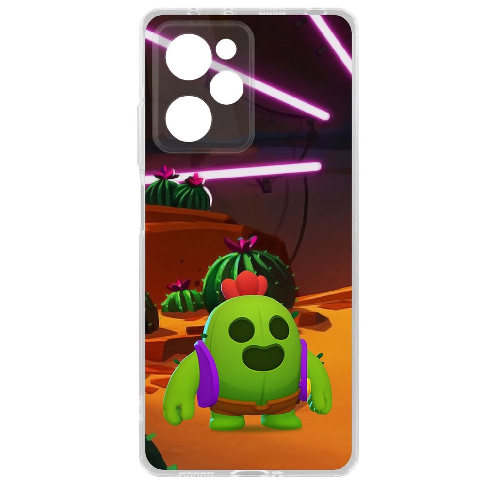 

Чехол-накладка Brawl Stars-Спайк для Xiaomi Poco X5 Pro, Прозрачный