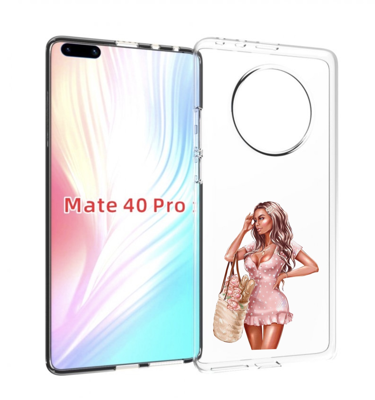 фото Чехол mypads девушка-в-мини-платье женский для huawei mate 40 pro (noh-nx9)