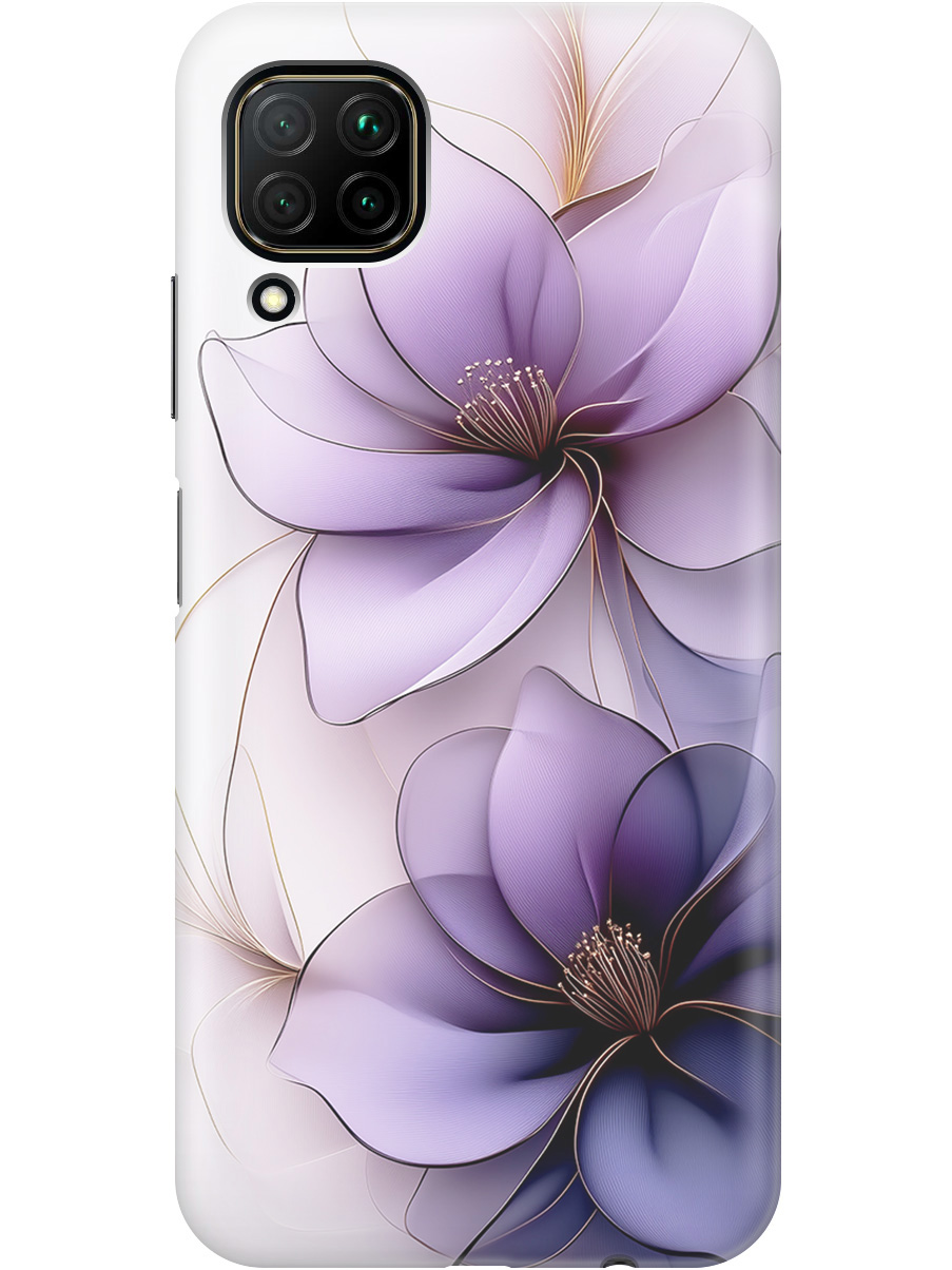 

Силиконовый чехол на Huawei P40 Lite с принтом "Сиреневые цветы", Прозрачный;белый;серый;фиолетовый, 722839721