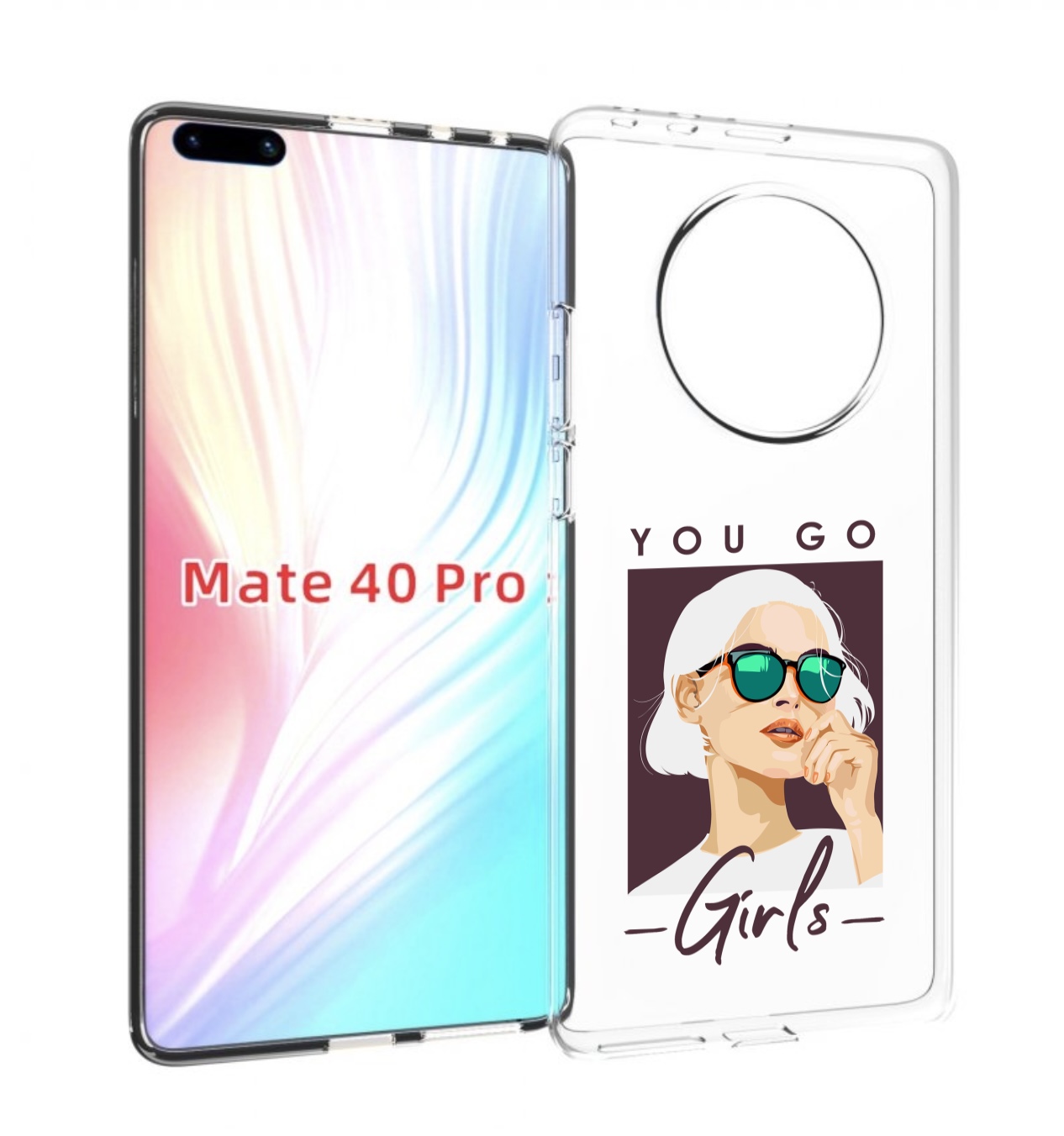 Чехол MyPads Девушка-в-очках-с-белыми-волосами женский для Huawei Mate 40 Pro (NOH-NX9)