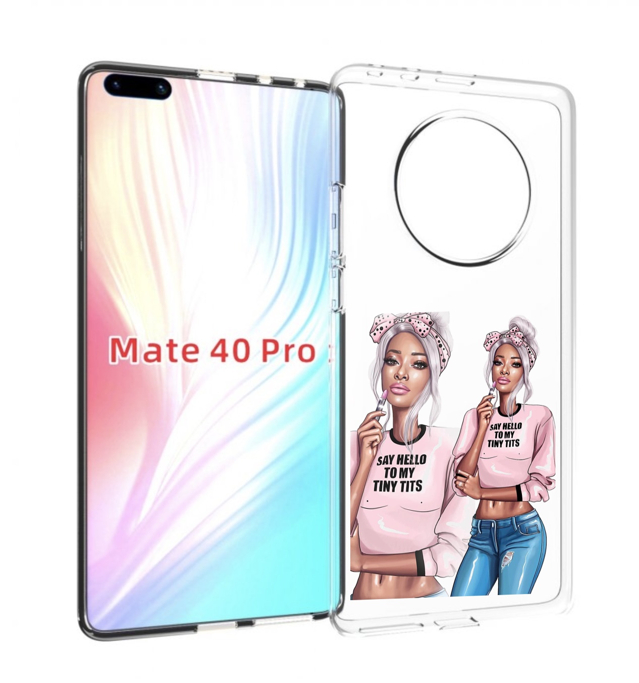 

Чехол MyPads Девушка-в-розовой-футболке женский для Huawei Mate 40 Pro (NOH-NX9), Прозрачный, Tocco