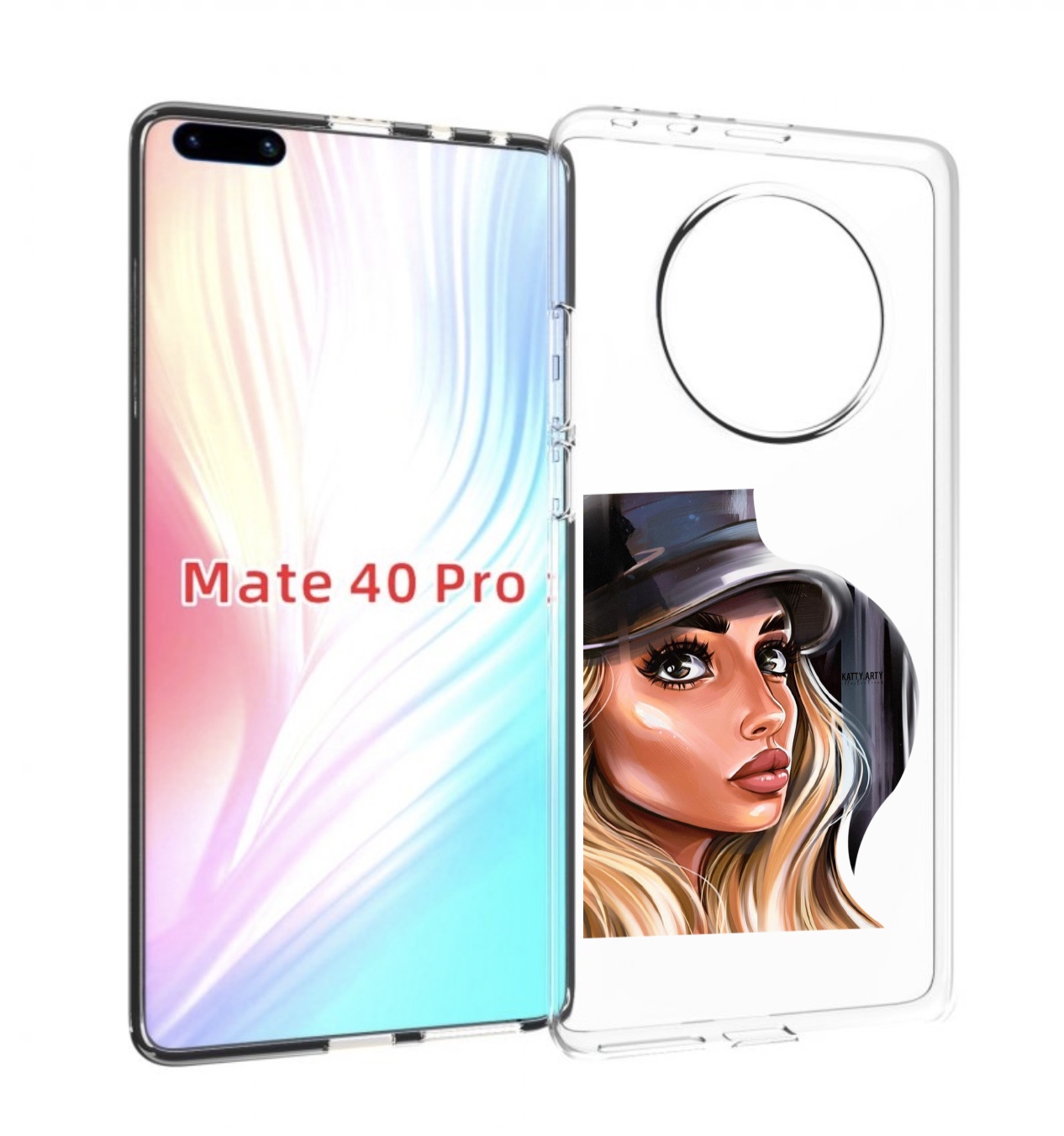 Чехол MyPads Девушка-в-шляпе женский для Huawei Mate 40 Pro (NOH-NX9)