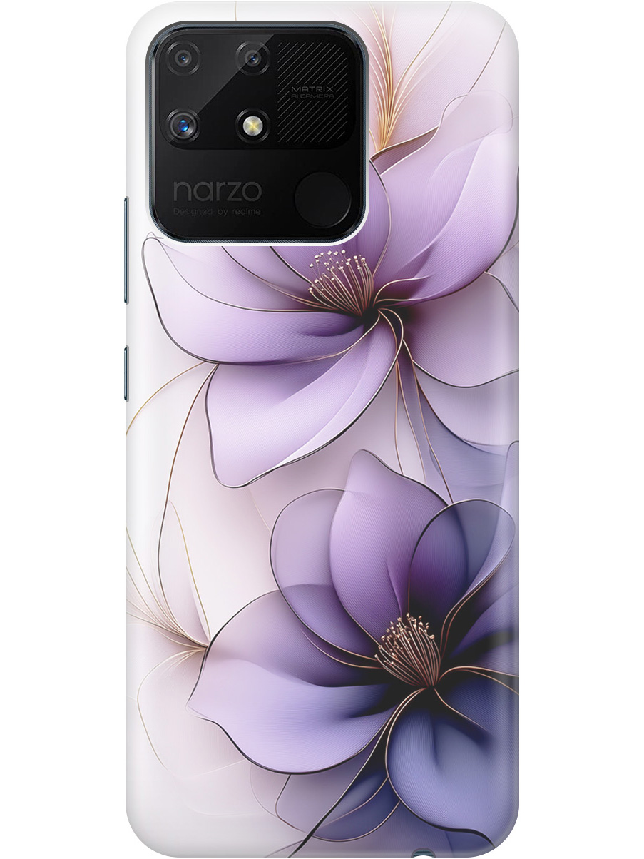 

Силиконовый чехол на Realme narzo 50A с принтом "Сиреневые цветы", Прозрачный;белый;серый;фиолетовый, 740189921