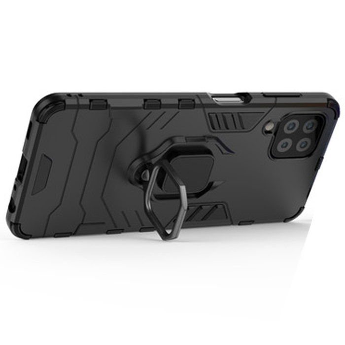 фото Противоударный чехол с кольцом panther case для samsung galaxy a22 (черный) black panther