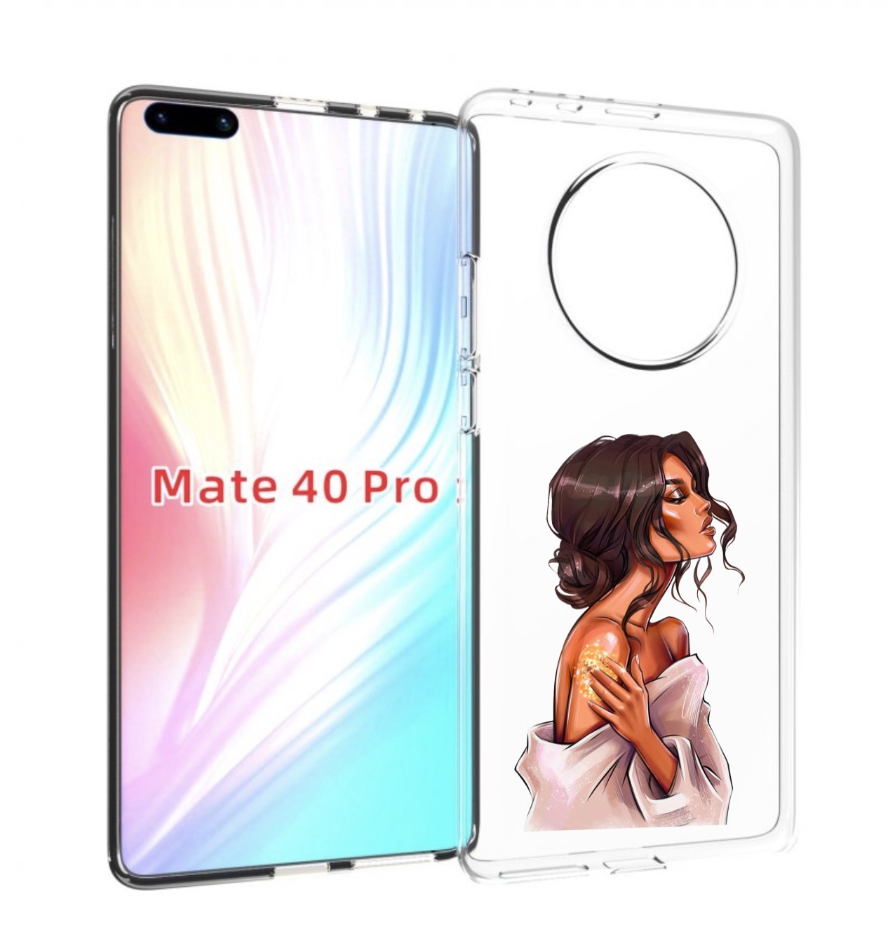 

Чехол MyPads Девушка-нежная женский для Huawei Mate 40 Pro (NOH-NX9), Прозрачный, Tocco