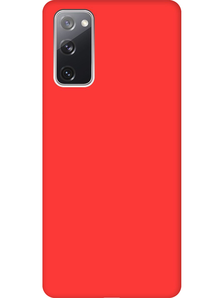 

Силиконовый чехол на Samsung Galaxy S20 FE матовый красный, 723485421