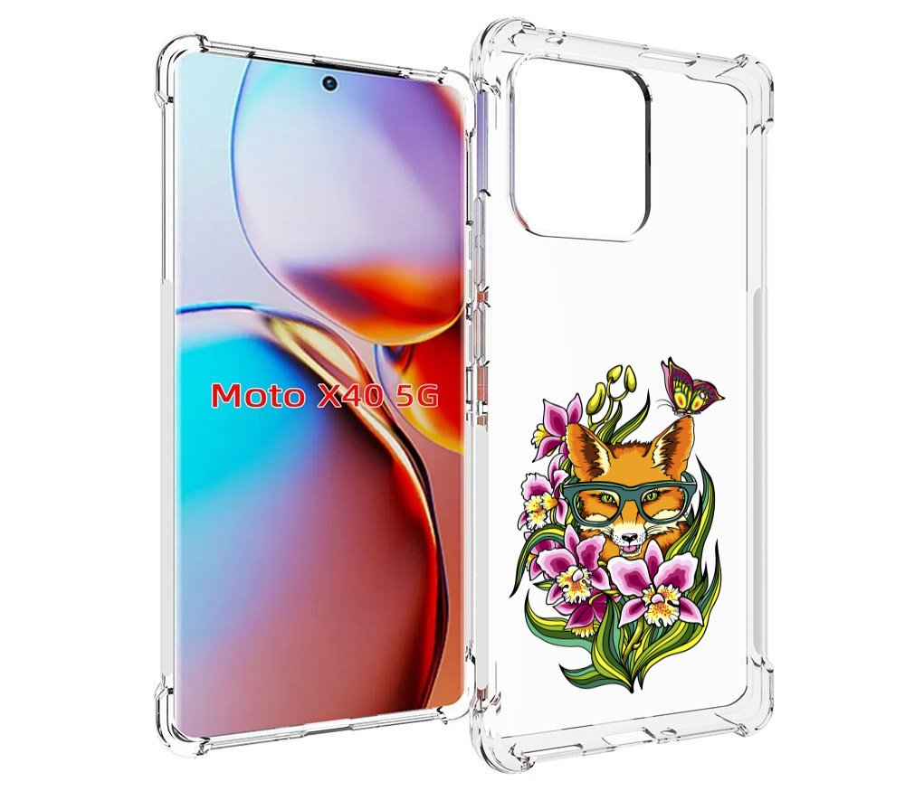 

Чехол MyPads Лиса в цветах для Motorola Moto X40, Прозрачный, Tocco