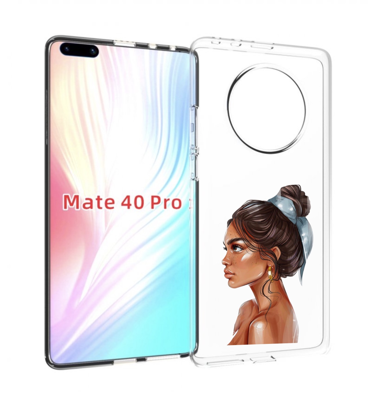 фото Чехол mypads девушка-с-повязкой женский для huawei mate 40 pro (noh-nx9)