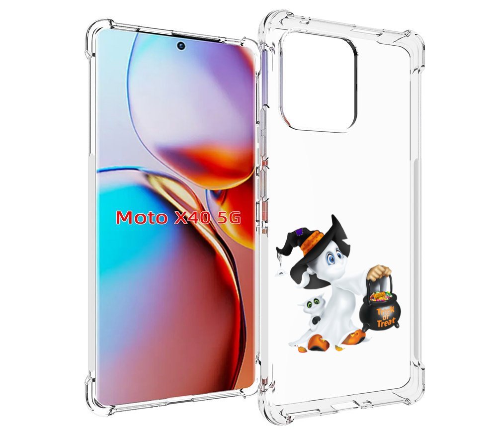 

Чехол MyPads Маленький призрак для Motorola Moto X40, Прозрачный, Tocco