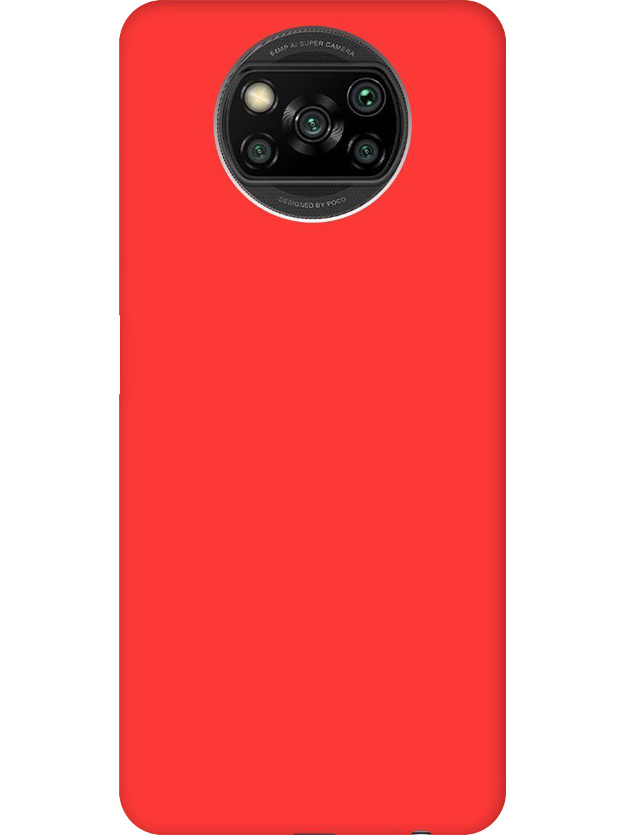 

Силиконовый чехол на Poco X3/X3 Pro матовый красный, 723602721