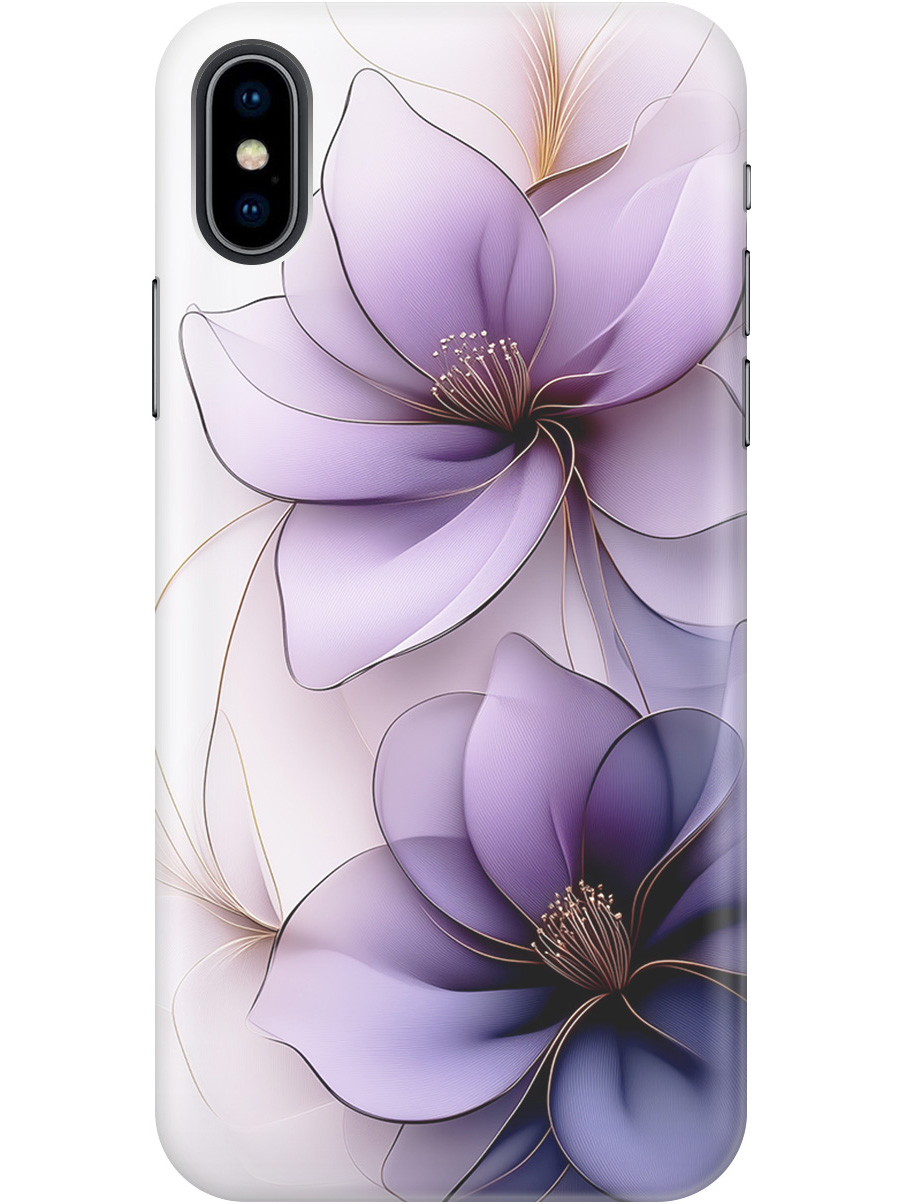 

Силиконовый чехол на Apple iPhone Xs / X с принтом "Сиреневые цветы", Прозрачный;белый;серый;фиолетовый, 715365421